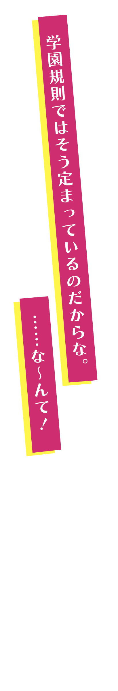 学園規則ではそう定まっているのだからな。……な〜んて!